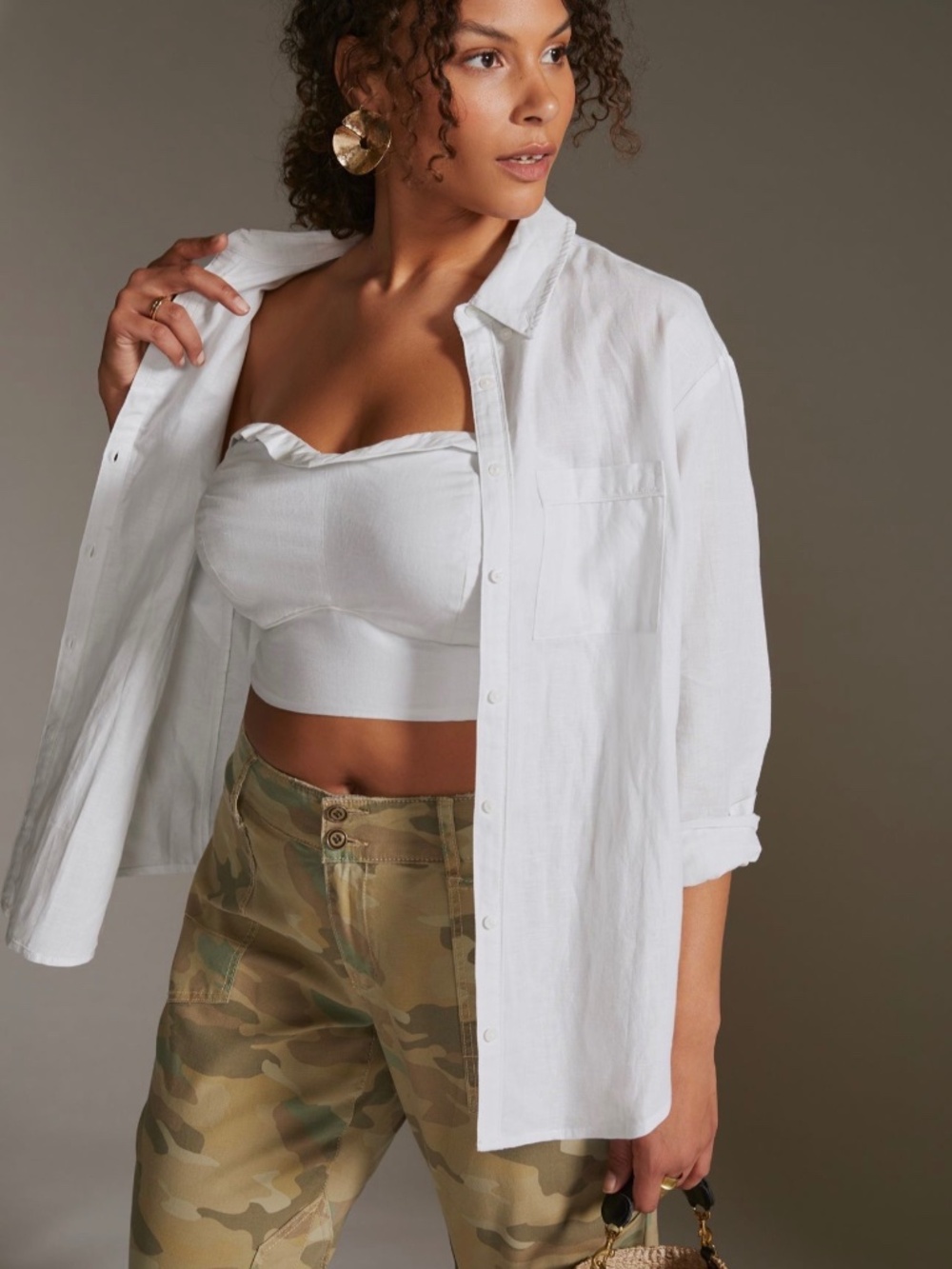 Maeve Long Sleeve Botton Down & Matching Bustier Top